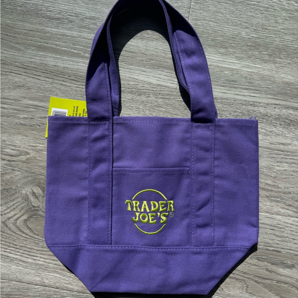 Trader Joe's Purple Mini Canvas Tote Bag - Picture 3 of 3